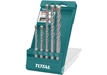 Bộ mũi khoan bê tông đầu gài SDS 5 chi tiếtTotal TAC190501